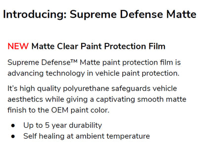 Avery Dennison Supreme Defense Matte OEM Paint Protection