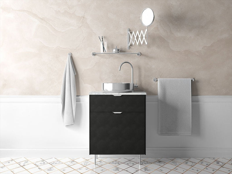 Avery Dennison™ SW900 Carbon Fiber Black Bathroom Cabinet Wraps