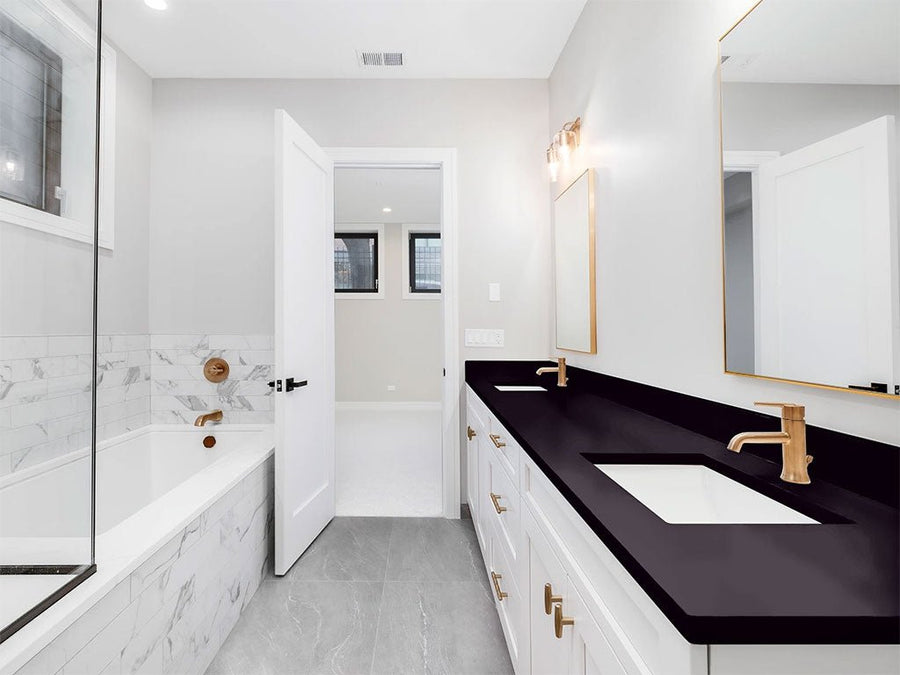 Avery Dennison SW900 Satin Black DIY Built-In Bathroom Countertop Wraps