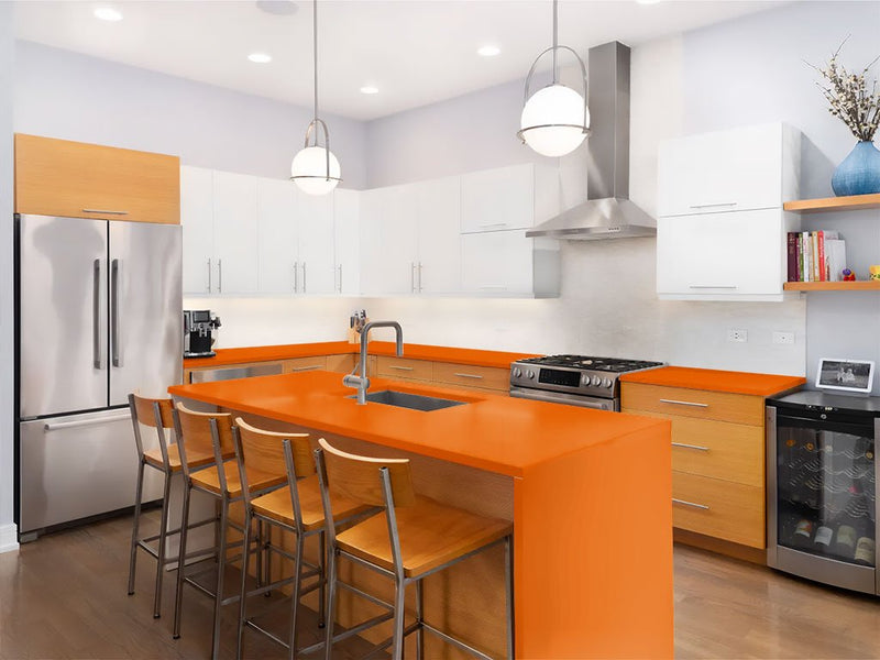 Avery Dennison SW900 Gloss Orange Custom Kitchen Counter Wraps