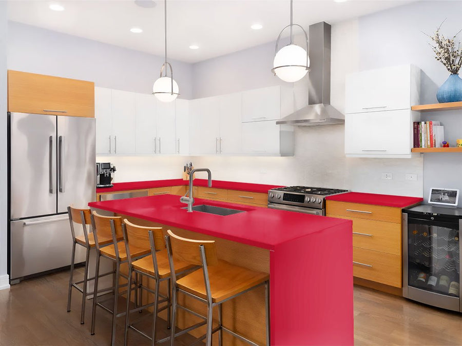 Avery Dennison SW900 Gloss Soft Red Custom Kitchen Counter Wraps