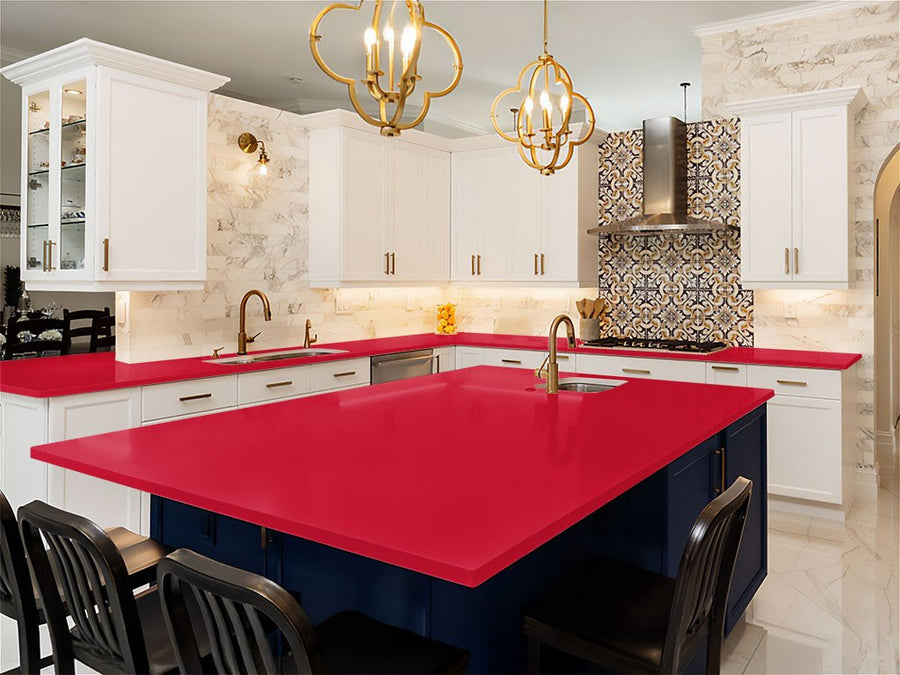 Avery Dennison SW900 Gloss Soft Red DIY Kitchen Counter Wraps