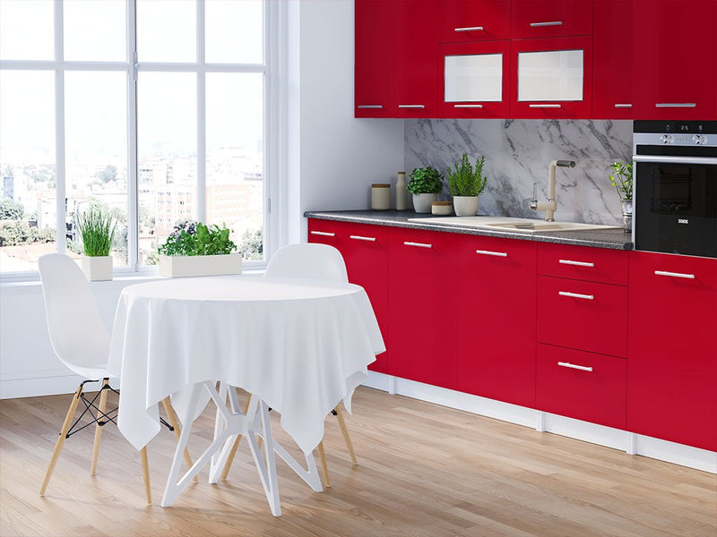 Avery Dennison SW900 Satin Carmine Red DIY Kitchen Cabinet Wraps