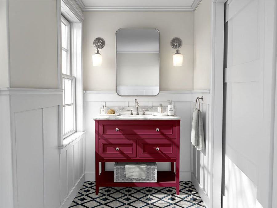 Avery Dennison SW900 Gloss Burgundy DIY Bathroom Cabinet Wraps