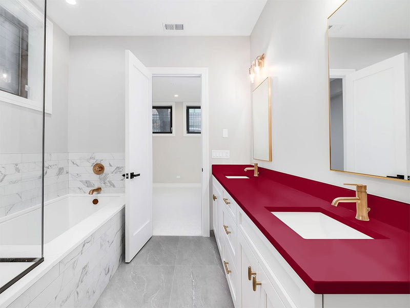 Avery Dennison SW900 Gloss Burgundy DIY Built-In Bathroom Countertop Wraps