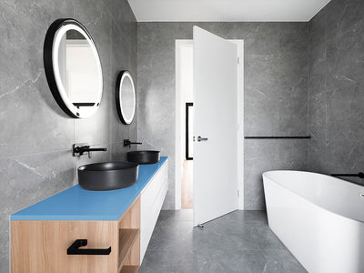 Avery Dennison™ SW900 Gloss Smoky Blue Bathroom Countertop Wraps