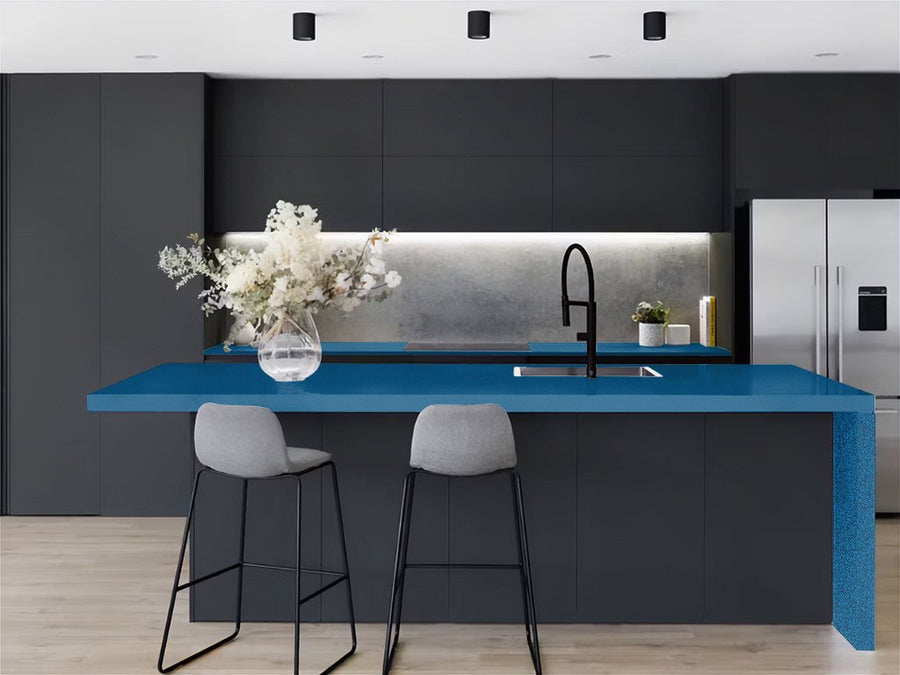 Avery Dennison™ SW900 Matte Metallic Blue Kitchen Countertop Wraps