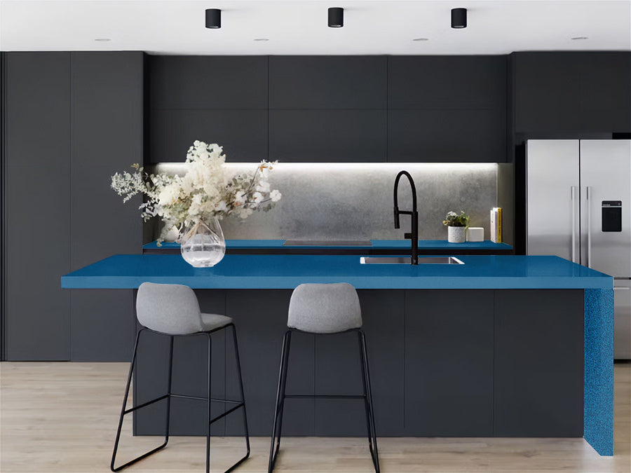 Avery Dennison™ SW900 Matte Metallic Blue Kitchen Countertop Wraps