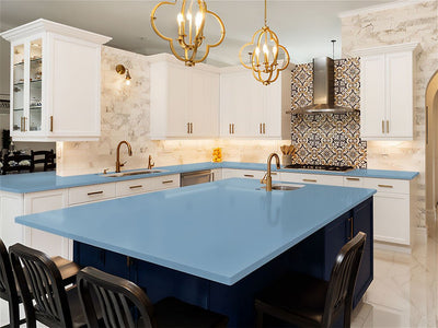 Avery Dennison SW900 Matte Metallic Frosty Blue DIY Kitchen Counter Wraps