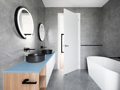 Avery Dennison™ SW900 Matte Metallic Frosty Blue Bathroom Countertop Wraps