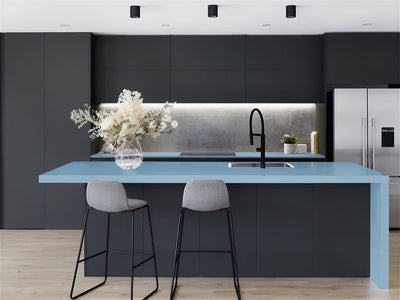 Avery Dennison™ SW900 Matte Metallic Frosty Blue Kitchen Countertop Wraps