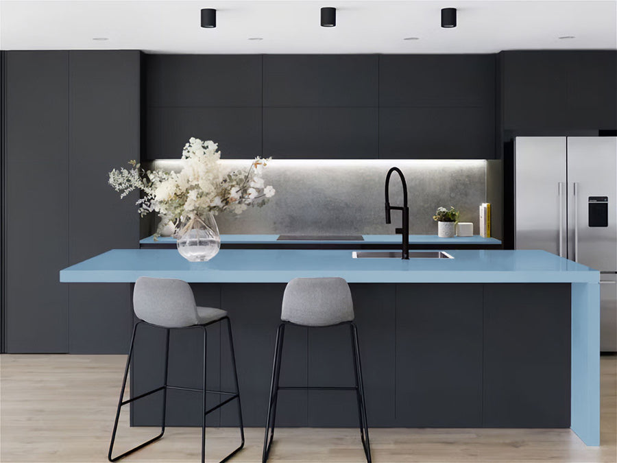 Avery Dennison™ SW900 Matte Metallic Frosty Blue Kitchen Countertop Wraps