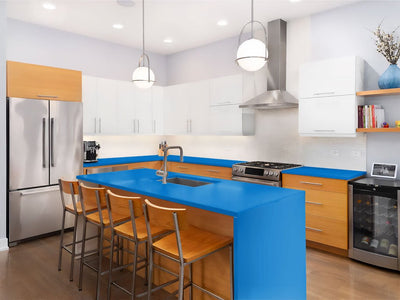 Avery Dennison SW900 Gloss Intense Blue Custom Kitchen Counter Wraps