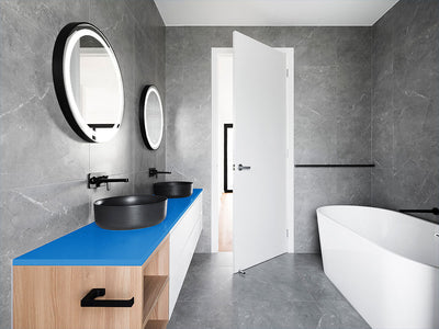 Avery Dennison™ SW900 Gloss Intense Blue Bathroom Countertop Wraps