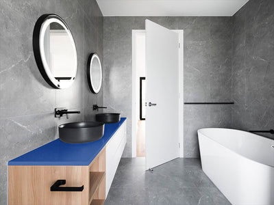 Avery Dennison™ SW900 Matte Metallic Brilliant Blue Bathroom Countertop Wraps