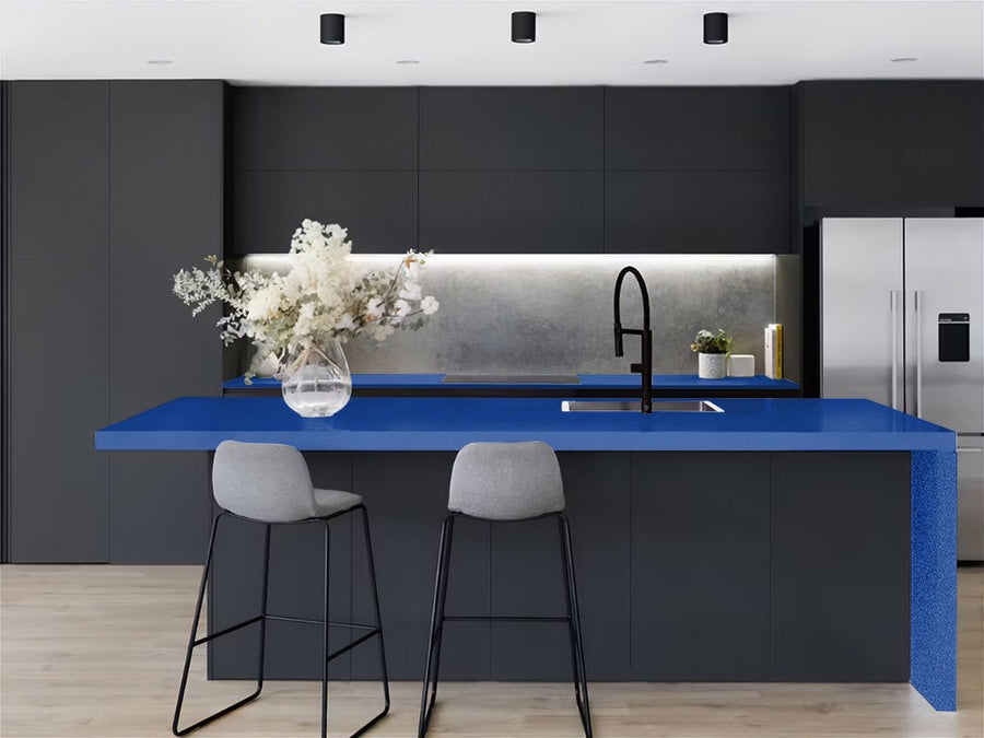 Avery Dennison™ SW900 Matte Metallic Brilliant Blue Kitchen Countertop Wraps