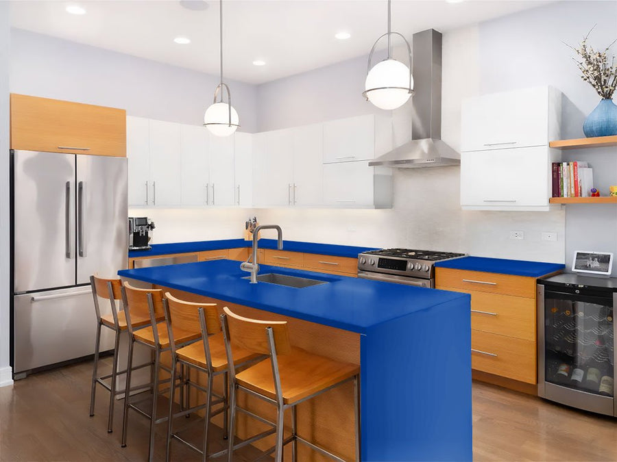 Avery Dennison SW900 Satin Dark Blue Kitchen Countertop Wraps