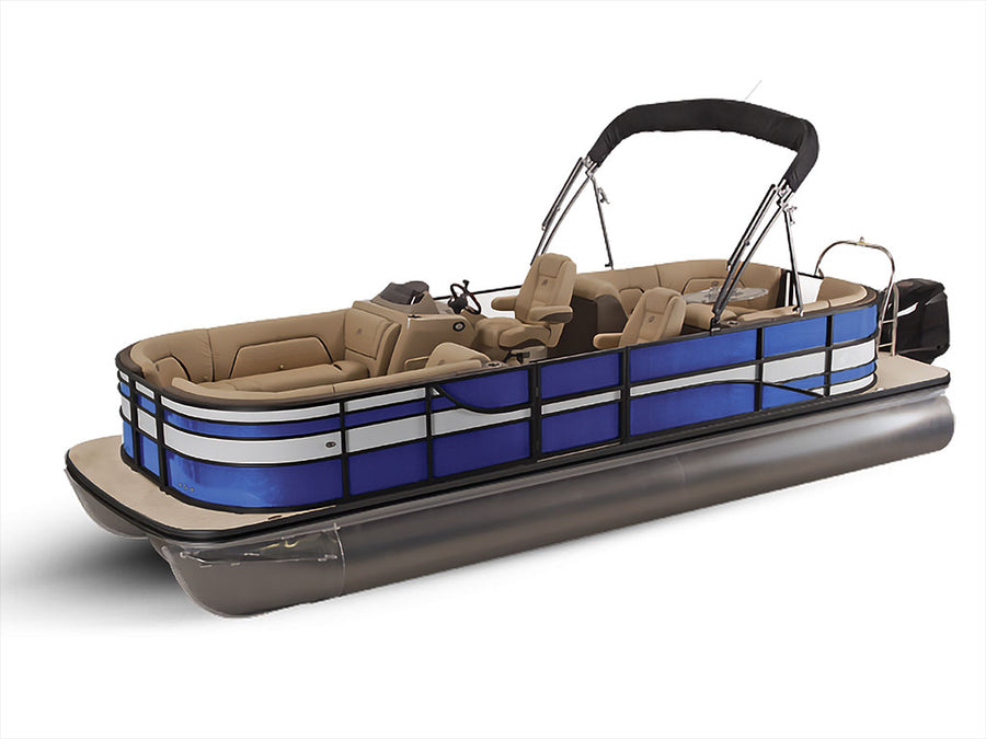Avery Dennison SW900 Satin Dark Blue Pontoon Custom Boat Wrap