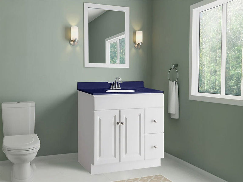 Avery Dennison SW900 Gloss Indigo Blue Custom Bathroom Counter Wraps