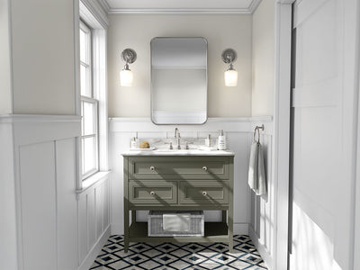 Avery Dennison SW900 Satin Khaki Green DIY Bathroom Cabinet Wraps