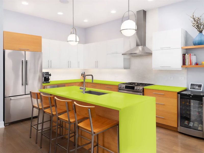 Avery Dennison SW900 Gloss Lime Green Custom Kitchen Counter Wraps