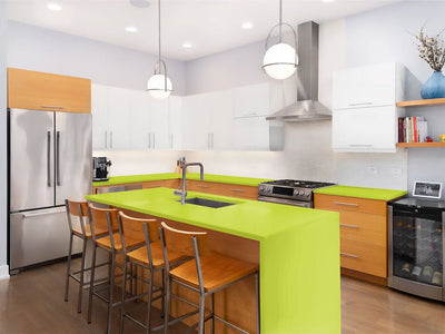 Avery Dennison SW900 Gloss Lime Green Custom Kitchen Counter Wraps
