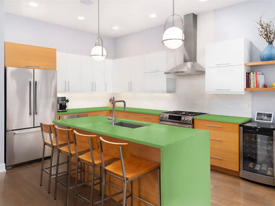 Avery Dennison SW900 Matte Metallic Green Apple Custom Kitchen Counter Wraps