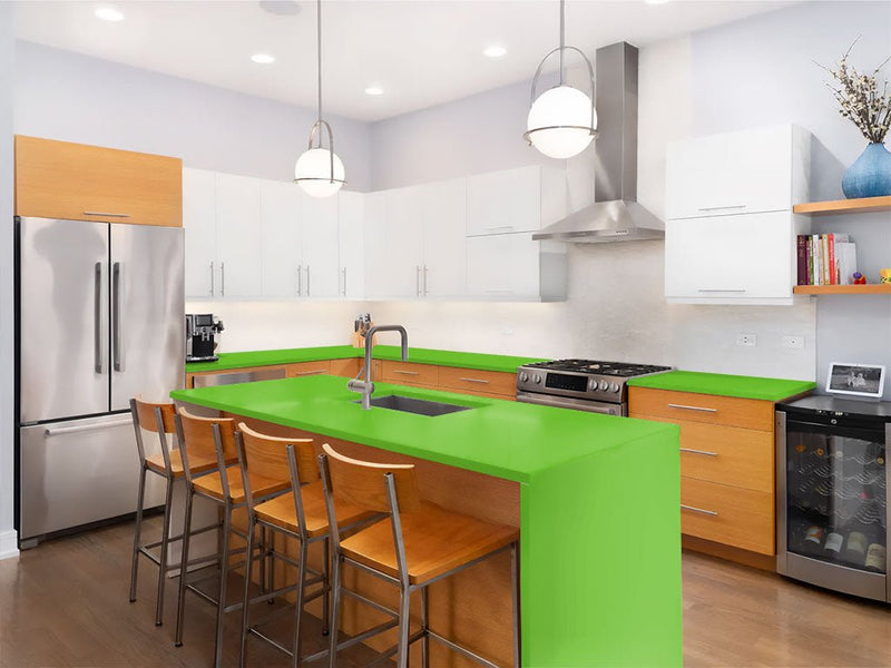 Avery Dennison SW900 Gloss Grass Green Custom Kitchen Counter Wraps