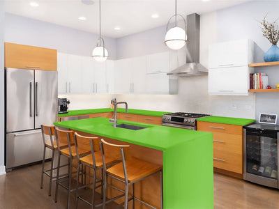 Avery Dennison SW900 Gloss Grass Green Custom Kitchen Counter Wraps