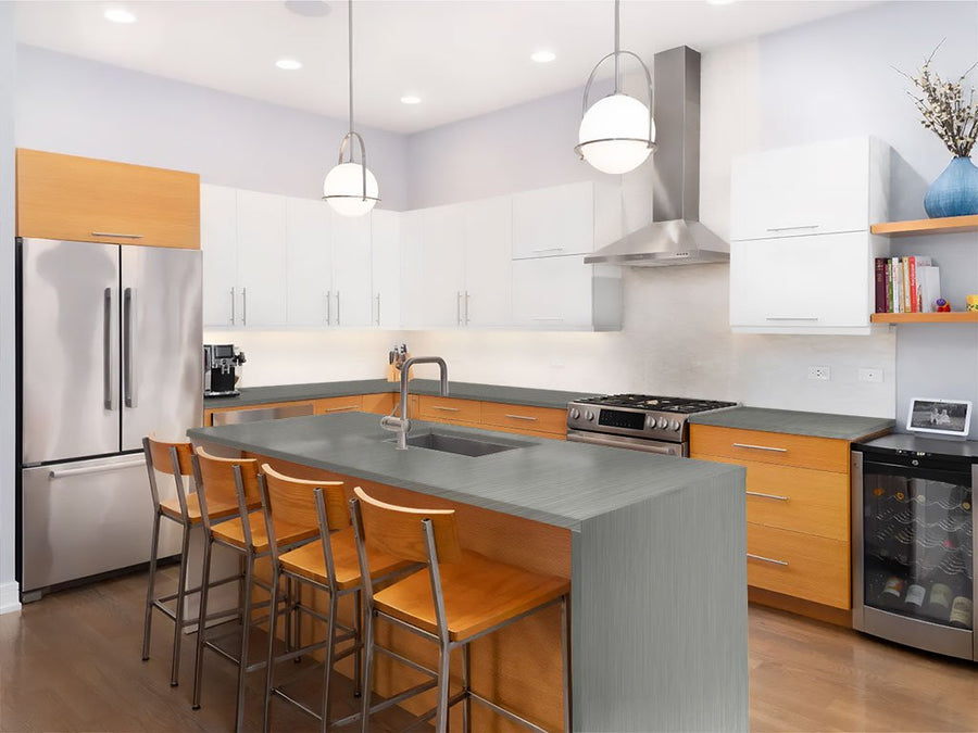 Avery Dennison SW900 Brushed Titanium Custom Kitchen Counter Wraps
