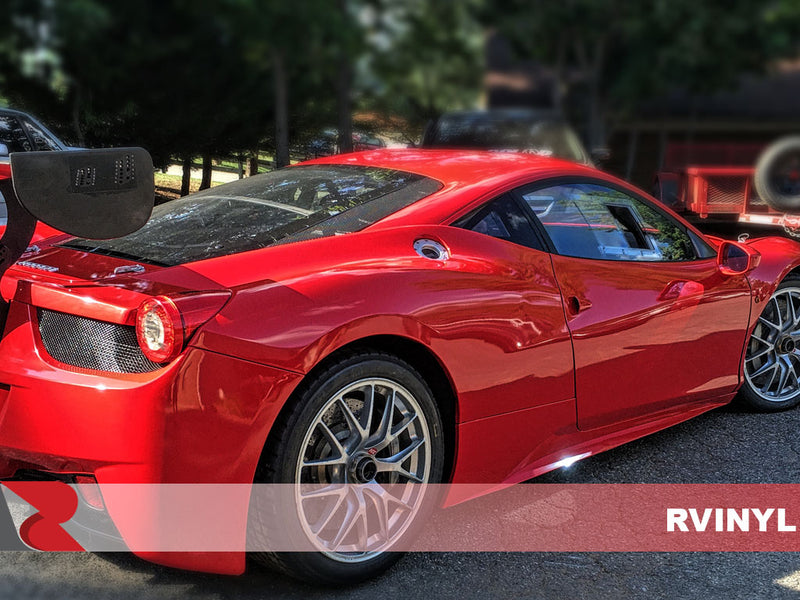 Gloss Carmine Red Wrapped Ferrari 458 Avery Dennison™Supreme Wrapping Film