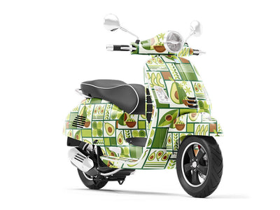 Avocado Toast Mosaic Vespa Scooter Wrap Film