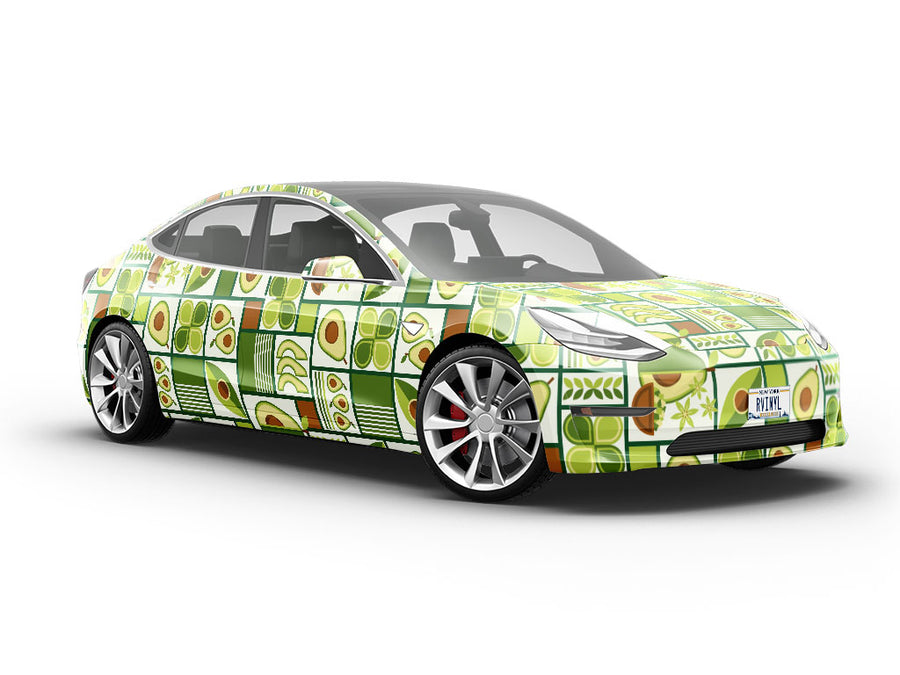 Avocado Toast Mosaic Vehicle Vinyl Wrap