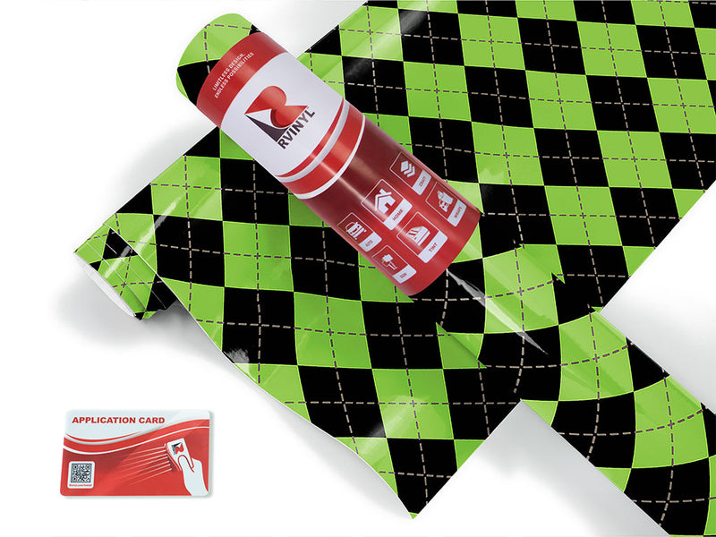 avocado tones argyle Craft Vinyl Roll