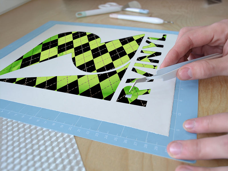 avocado tones argyle Easy Weed Craft Vinyl