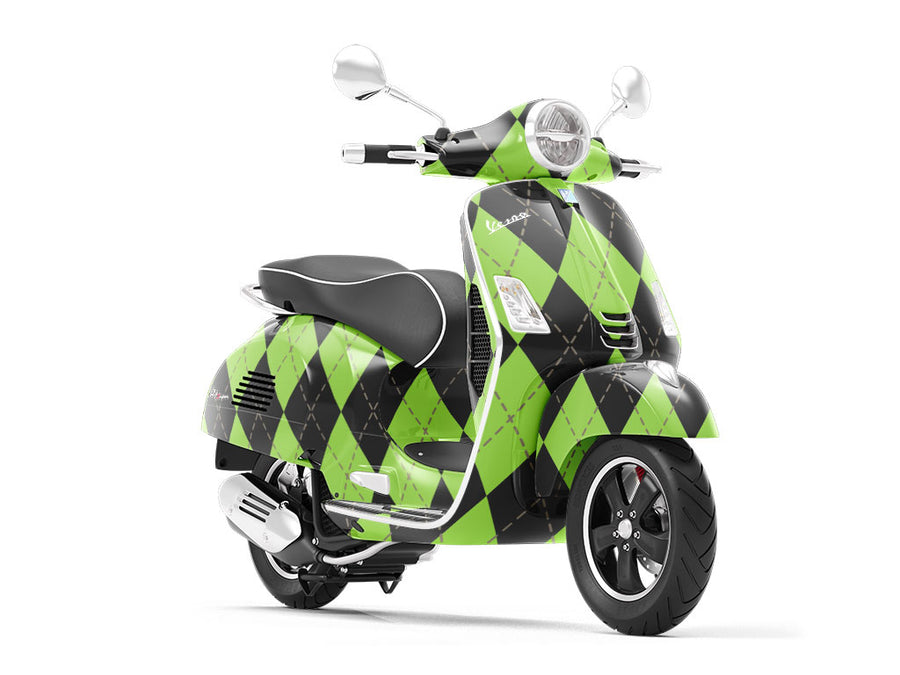 Avocado Tone Argyle Vespa Scooter Wrap Film