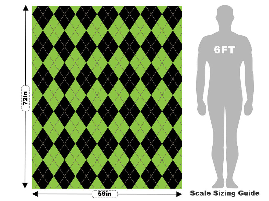 Avocado Tone Argyle Vehicle Wrap Scale~Rwraps Series 914 Avocado Tone Argyle Measurements~1