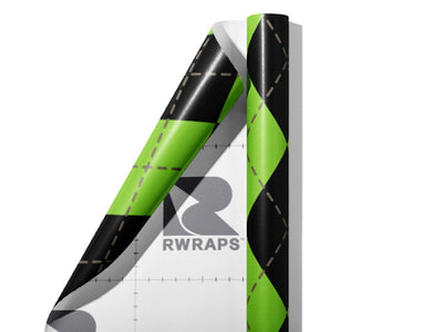 Avocado Tone Argyle Wrap Film Sheets~Rwraps Series 914 Avocado Tone Argyle Scrolled Sheet~3