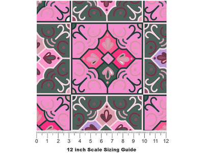 Azalea Tile Vinyl Film Pattern Size 12 inch Scale~Rwraps Azalea Tile Sizing Chart~3