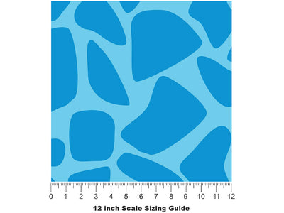 Azure  Cobblestone Vinyl Film Pattern Size 12 inch Scale~Rwraps Azure  Cobblestone Sizing Chart~3