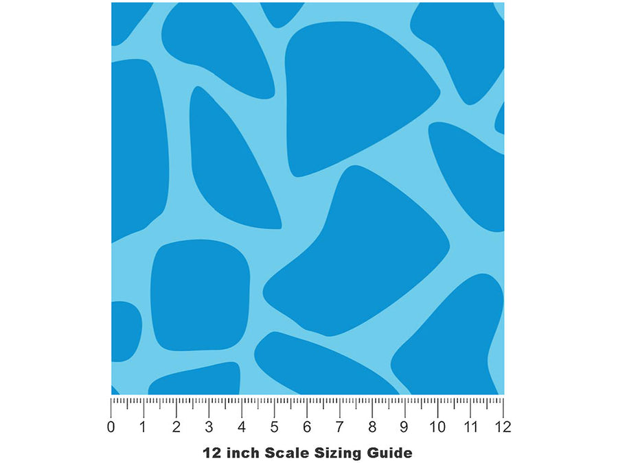Azure  Cobblestone Vinyl Film Pattern Size 12 inch Scale~Rwraps Azure  Cobblestone Sizing Chart~3