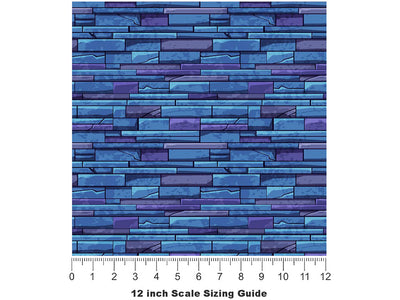 Azure  Brick Vinyl Film Pattern Size 12 inch Scale~Rwraps Azure  Brick Sizing Chart~3