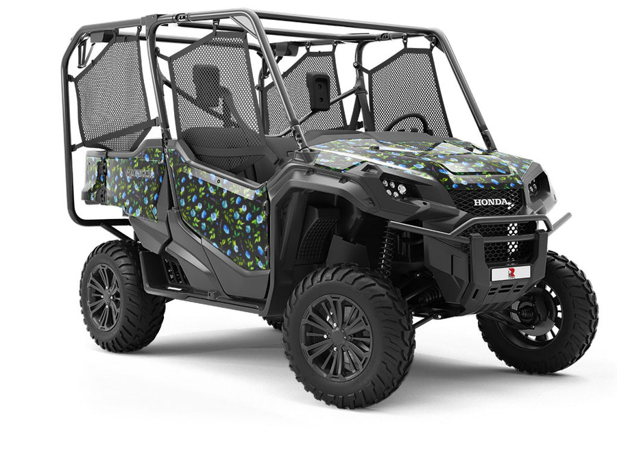 Azure Rose Floral Utility Vehicle Vinyl Wrap
