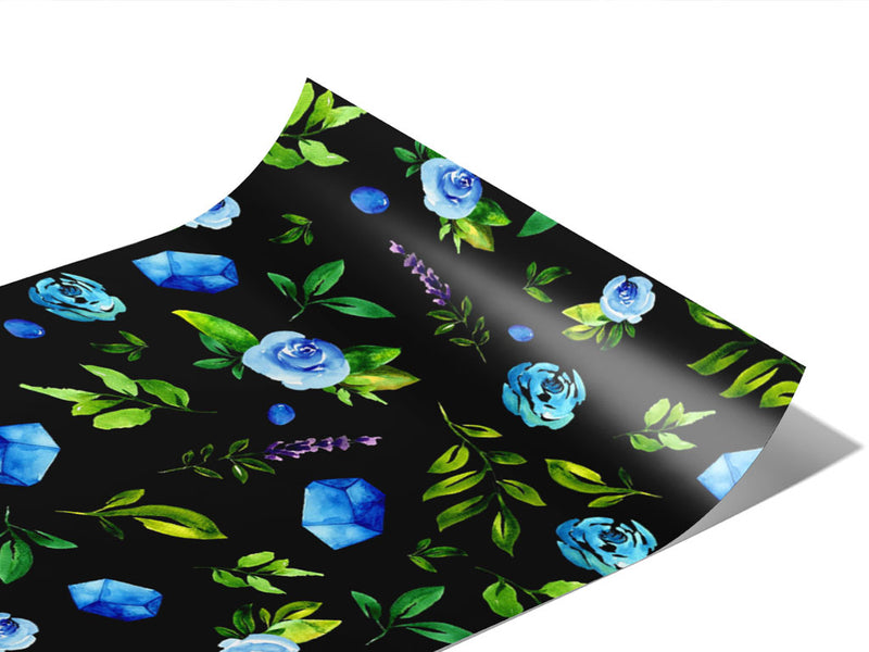 Azure Rose Floral Vinyl Wraps~Rwraps Series 914 Digitally Printed Vinyl Wrap~0
