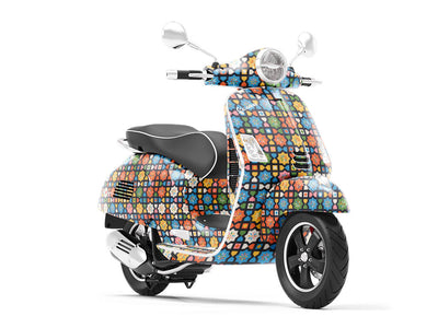 Babushka Rose Mosaic Vespa Scooter Wrap Film