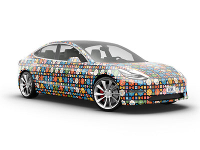 Babushka Rose Mosaic Vehicle Vinyl Wrap