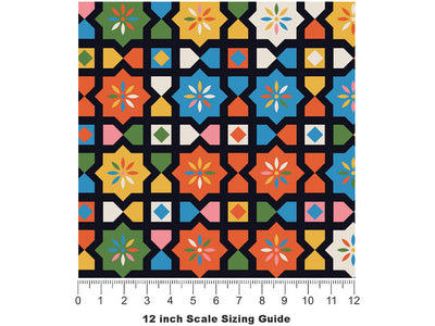 Babushka Rose Mosaic Vinyl Film Pattern Size 12 inch Scale~Rwraps Babushka Rose Mosaic Sizing Chart~2