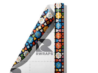 Babushka Rose Mosaic Wrap Film Sheets~Rwraps Series 914 Babushka Rose Mosaic Scrolled Sheet~3