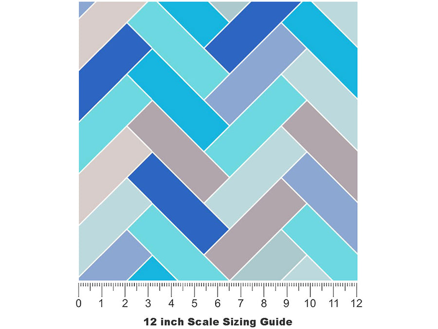 Baby Blue Brick Vinyl Film Pattern Size 12 inch Scale~Rwraps Baby Blue Brick Sizing Chart~3