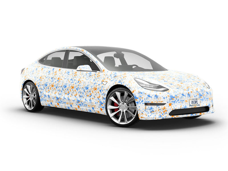 Baby Blues Paint Splatter Vehicle Vinyl Wrap